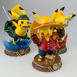 Pokemon Figuren - Pikachu Figur Cos One Piece Sanji Luffy und Zorro